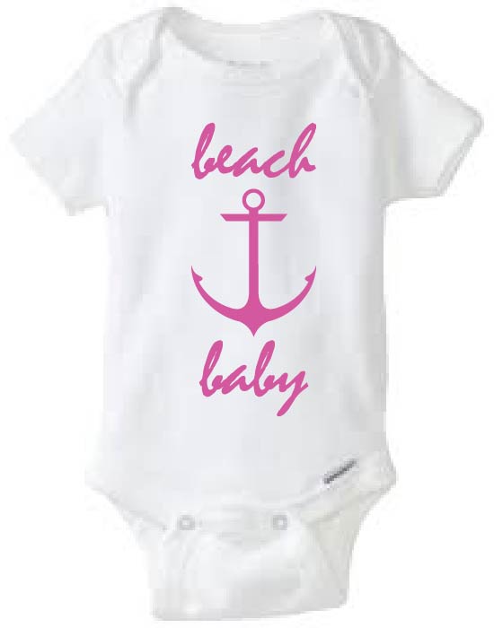 Beach Baby Onesie Design, SVG, DXF, EPS Vector files for use with