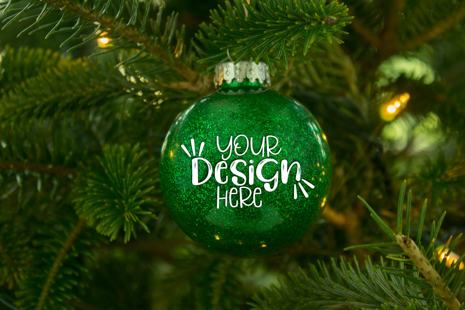 Download Green Glitter Ornament Mockup for Crafters (174054) | Seasonal | Design Bundles