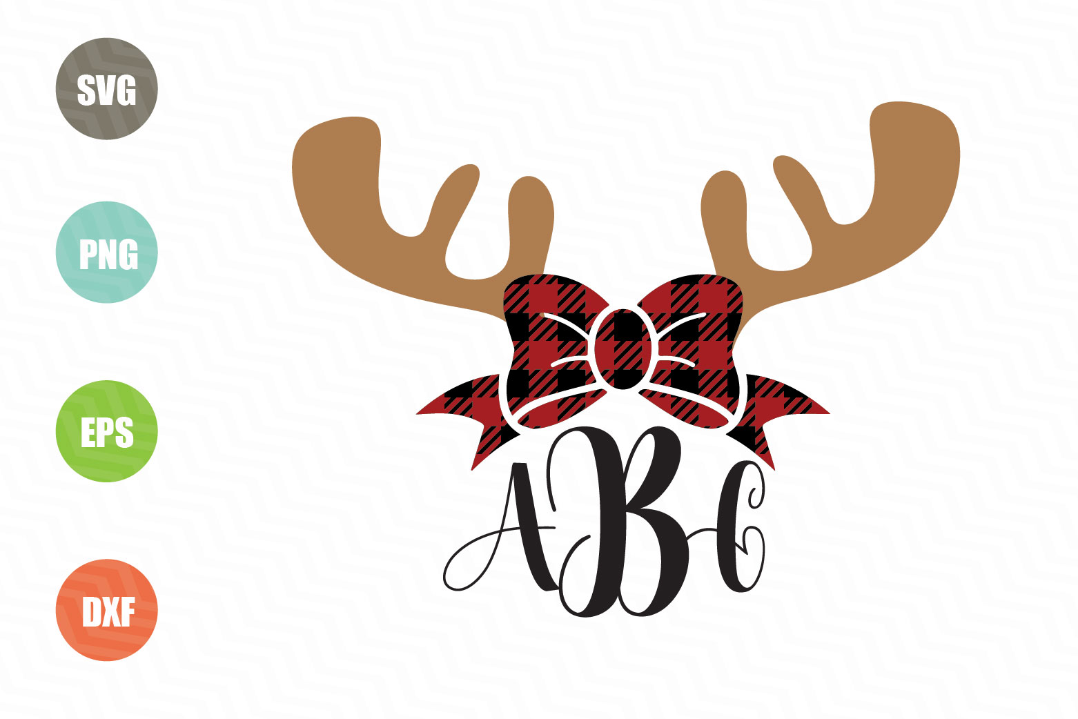 Christmas Reindeer SVG Monogram