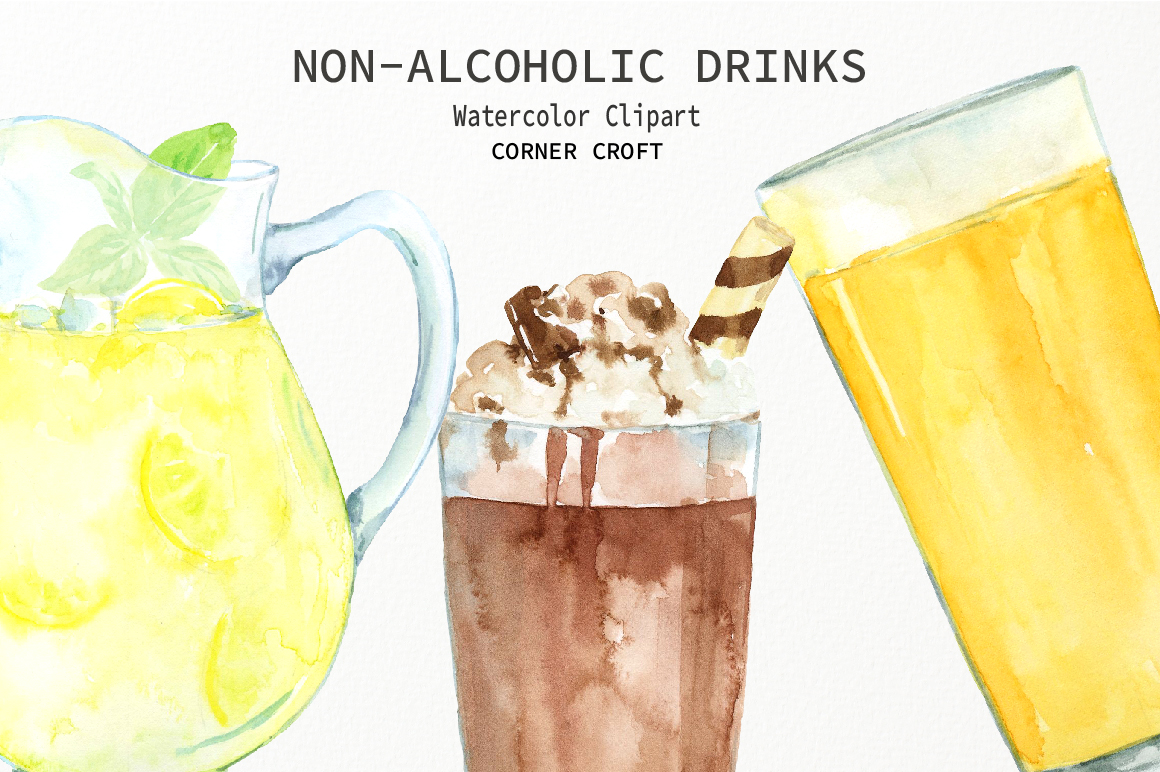 Download Watercolor Clipart Non Alcoholic Drinks (56627 ...