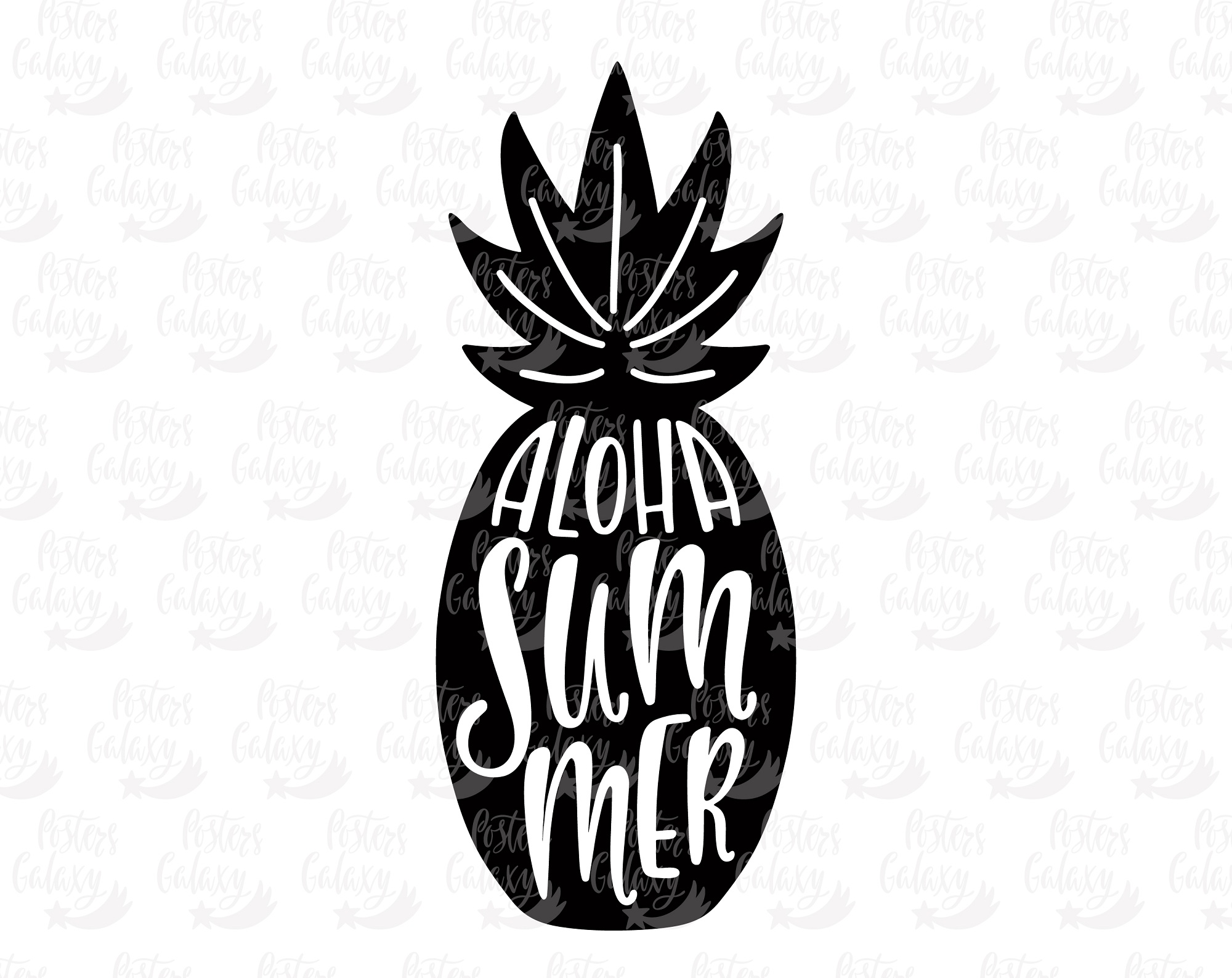 Download Aloha Summer. Silhouette of pineapple. Hand drawn ...