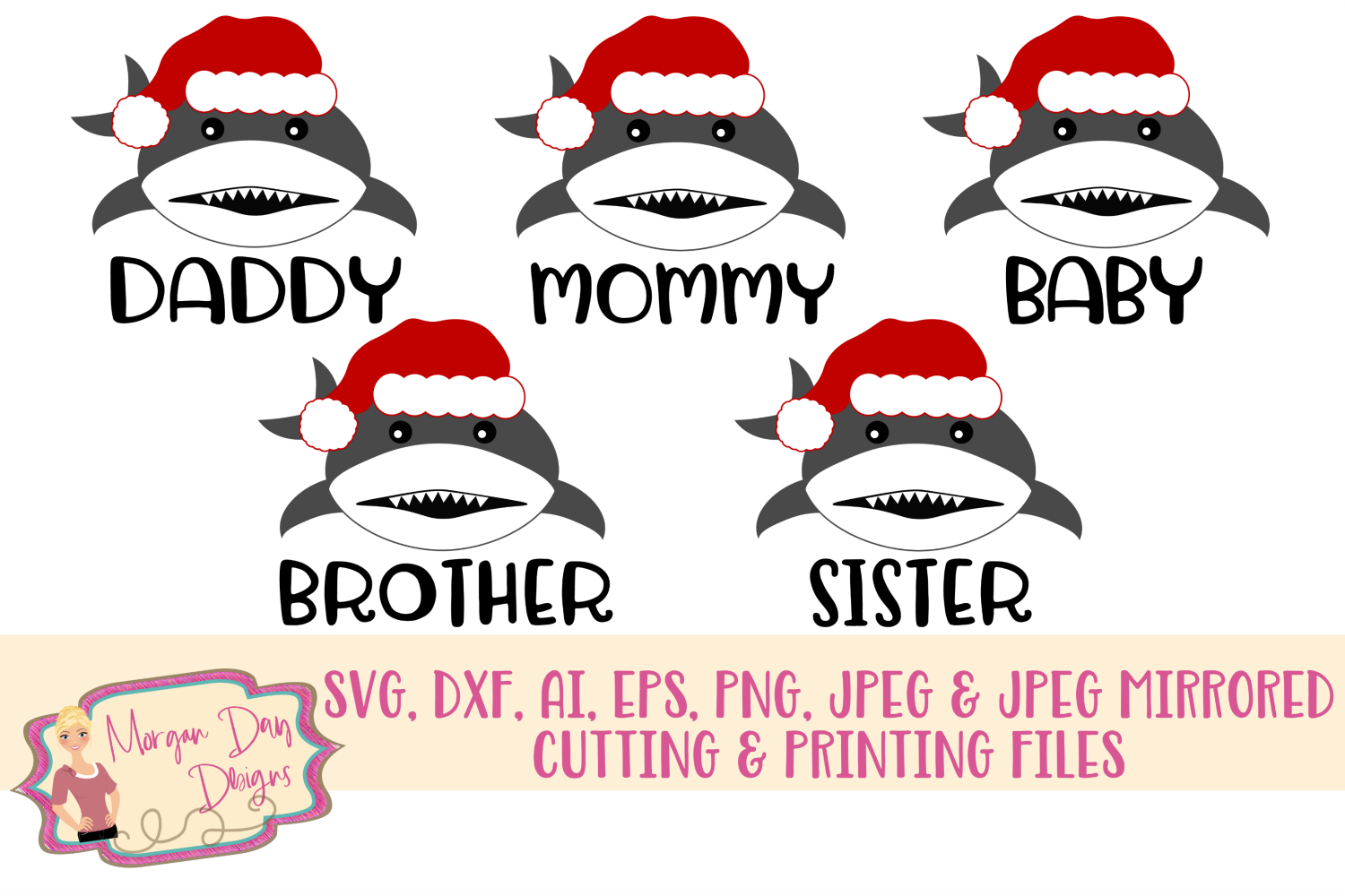 Download Christmas Shark Bundle 1 SVG, DXF, AI, EPS, PNG, JPEG ...