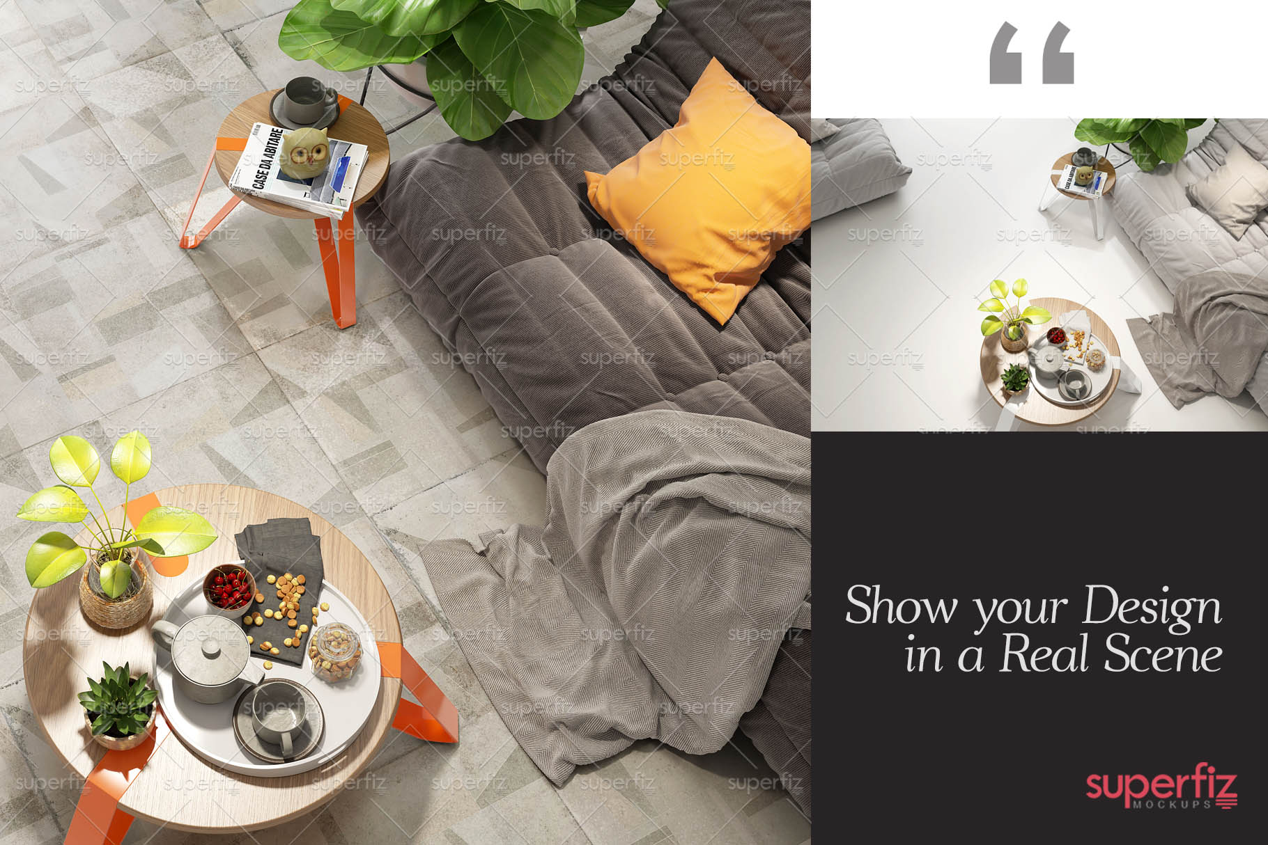 Download Blank Floor PSD Mockup Livingroom SM85 (268862) | Exhibition | Design Bundles