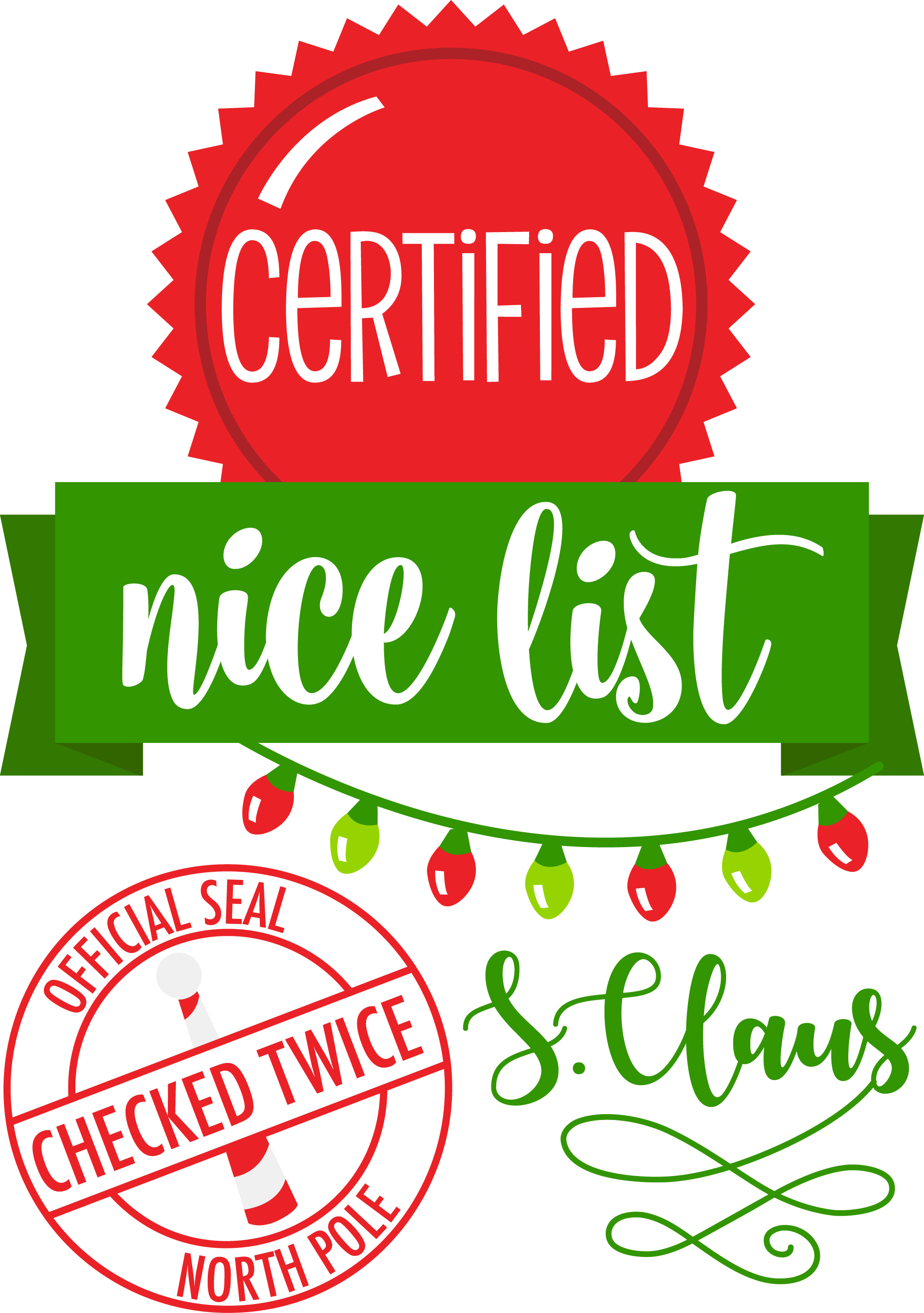 Certified Nice List SVG, Clipart, Printable