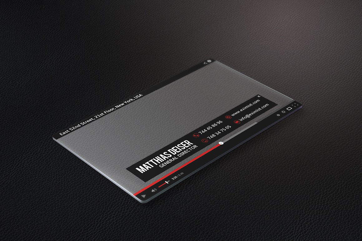 Transparent Youtube Business Card (35662) Business Cards Design Bundles