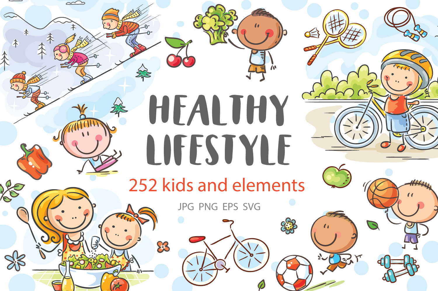 Healthy lifestyle (119789) | Illustrations | Design Bundles