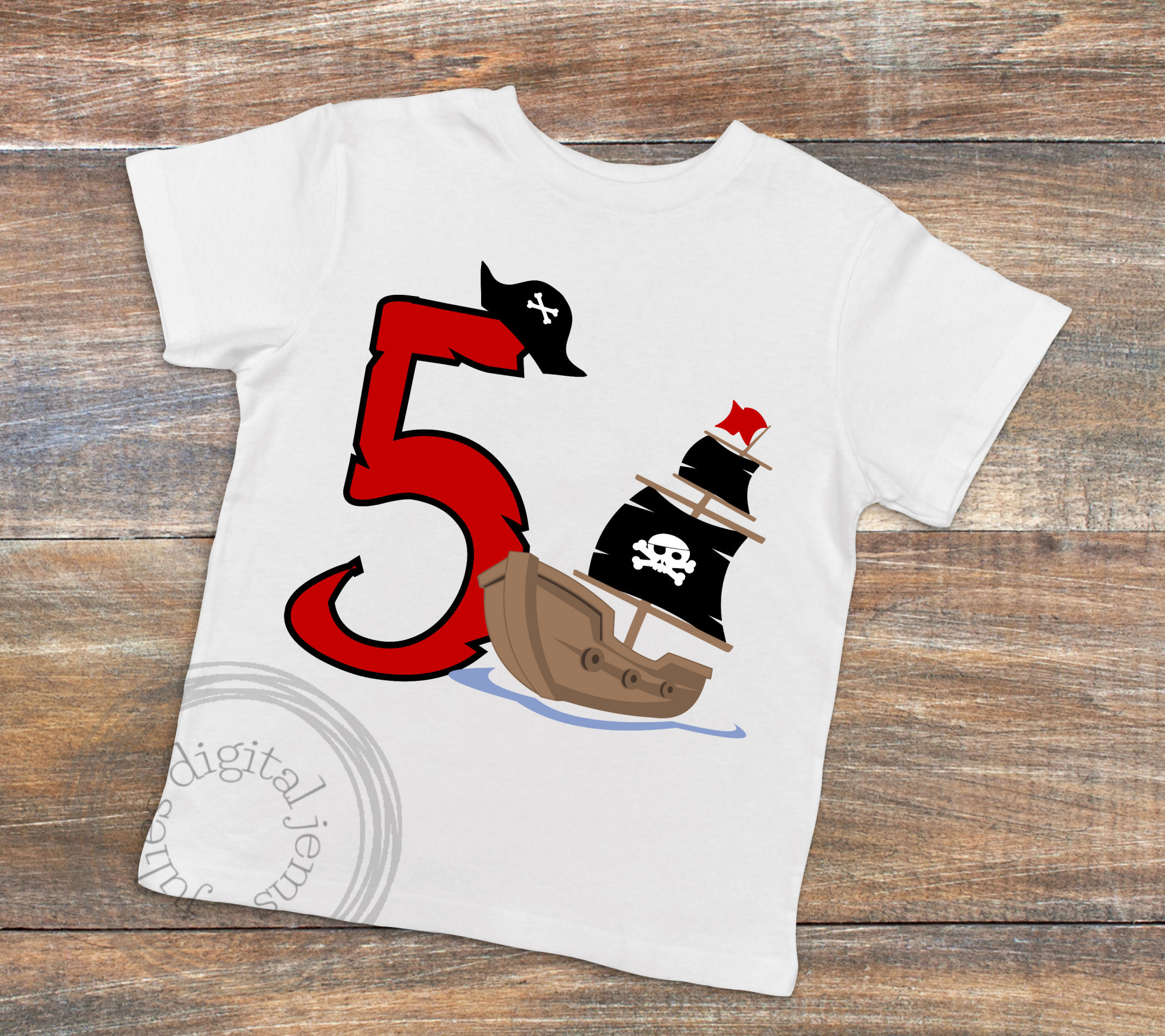 Download Pirate 5th birthday svg