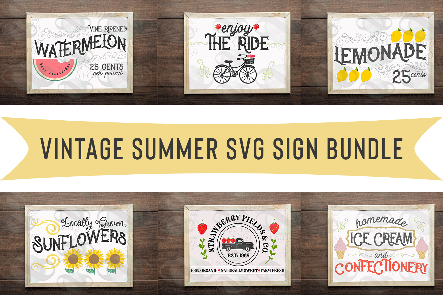 Download Farmhouse Summer Vintage svg Sign Bundle, 6 vintage designs (268111) | SVGs | Design Bundles
