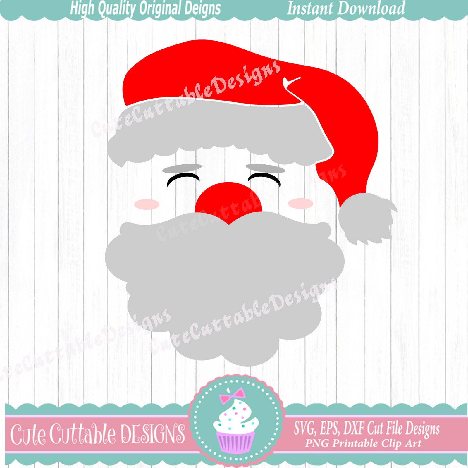 Download Christmas svg, Santa face svg Cut File and sublimation