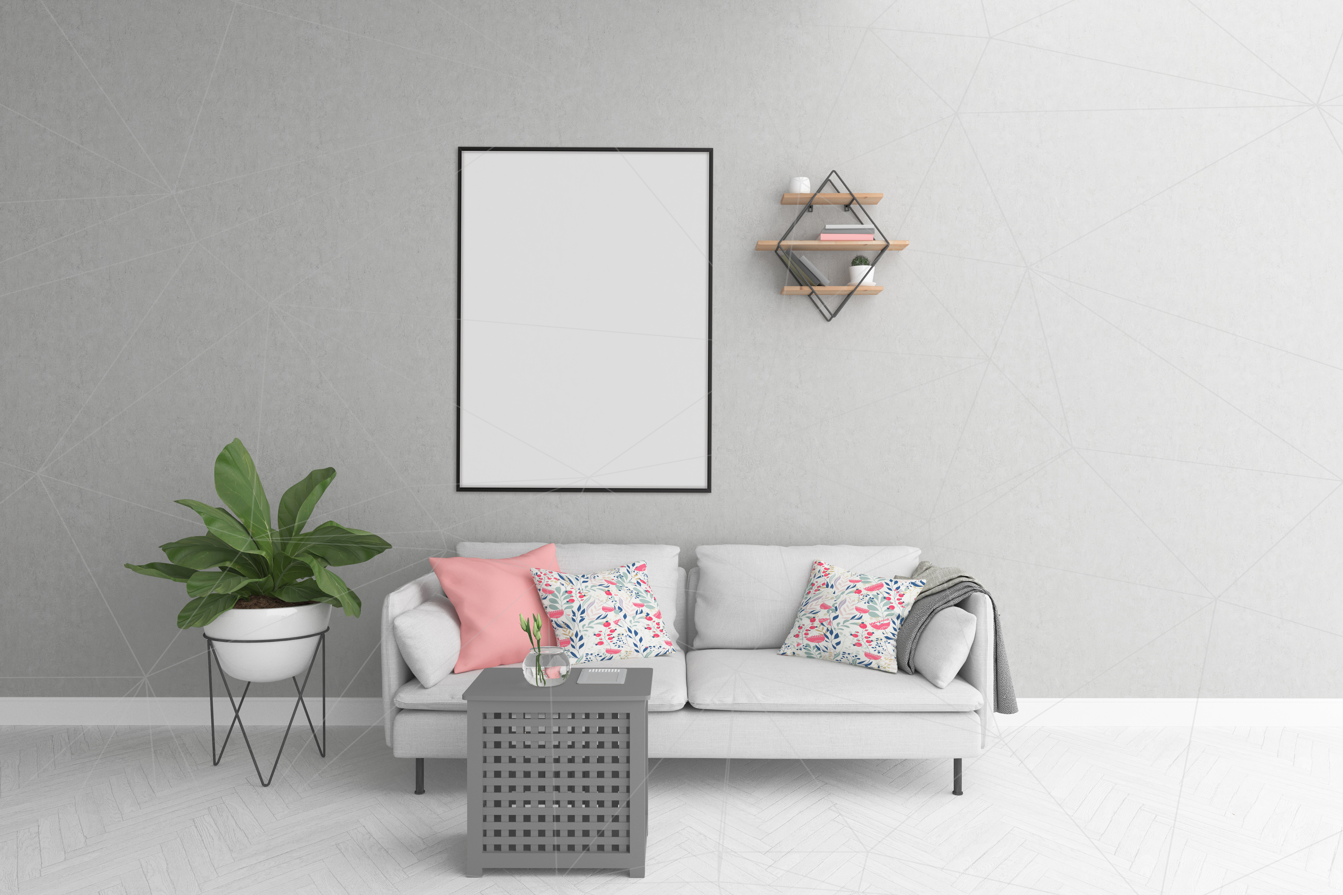 Vertical frame mockup  smart object