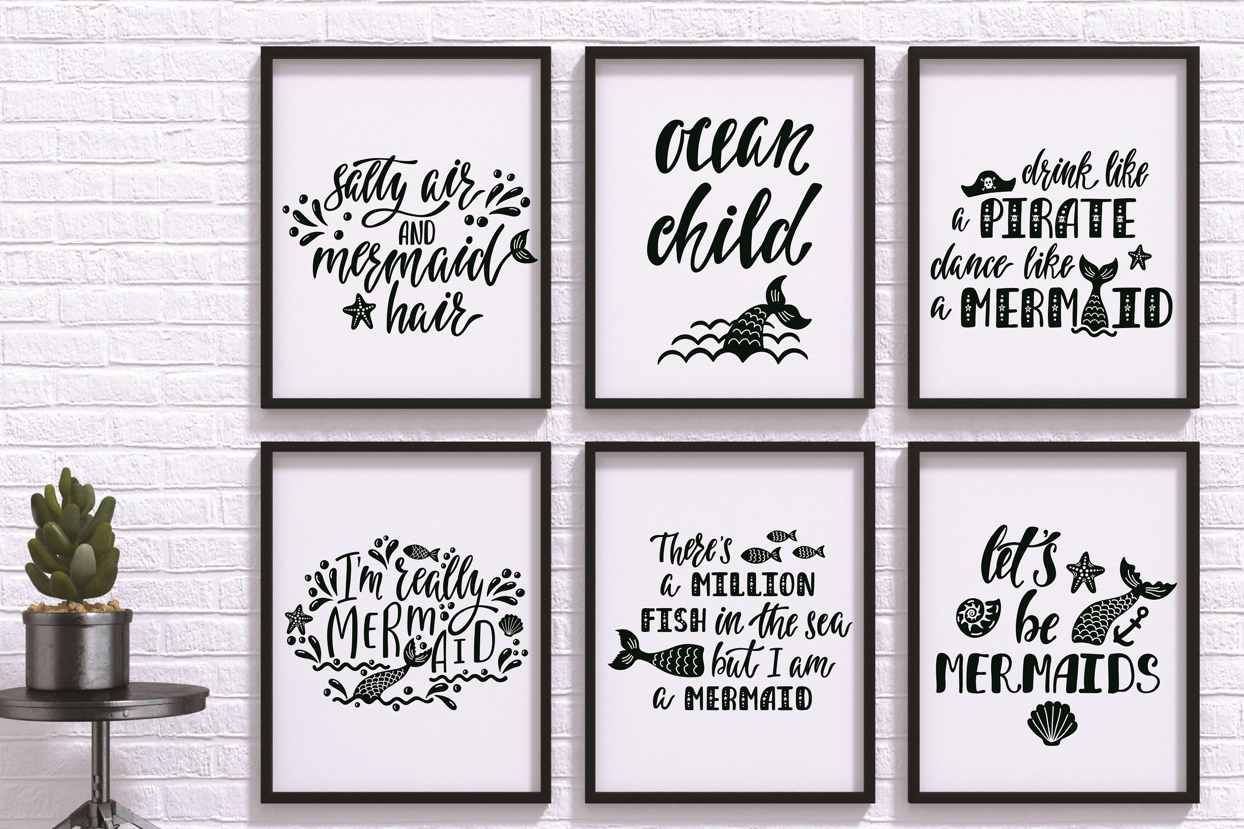 Download Mermaid quotes SVG bundle. 22 unique summer vector designs.