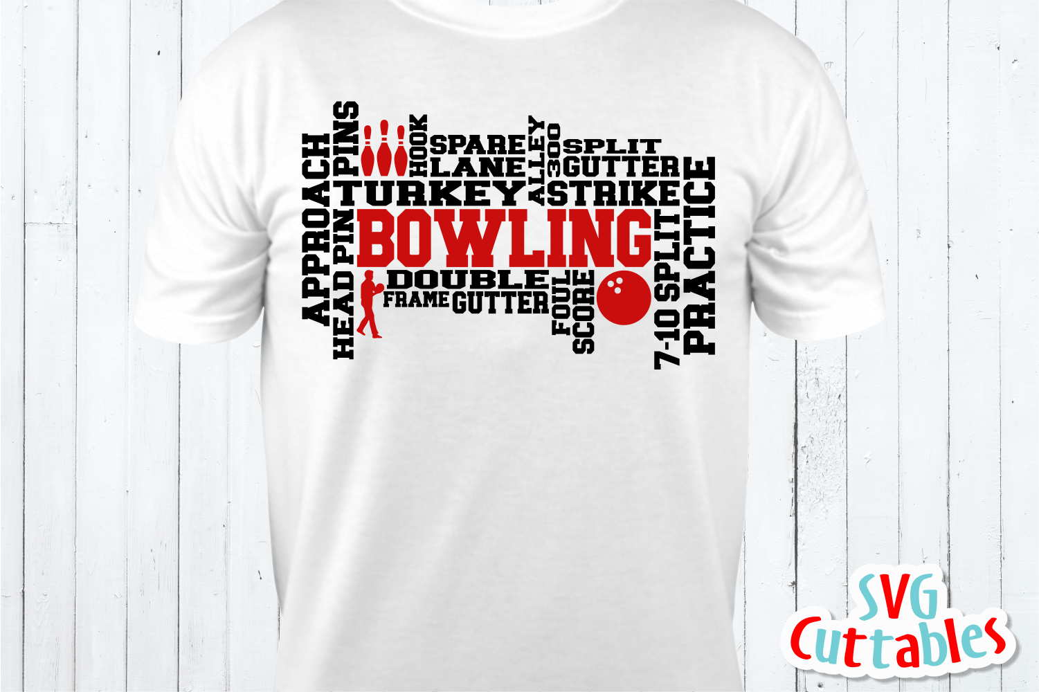Bowling Word Art Cut File