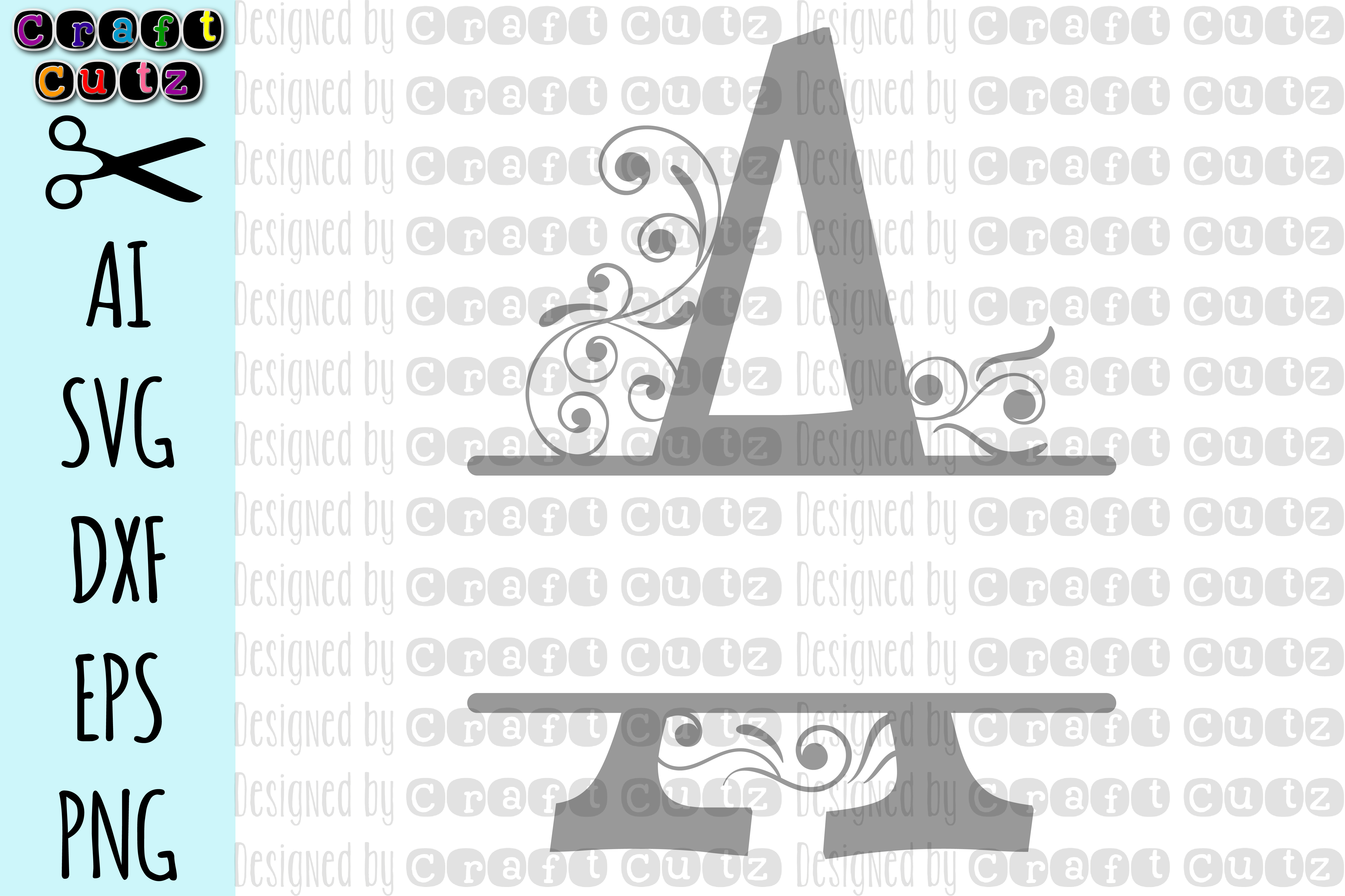 Download SVG Ornamental Split Monogram Alphabet, Split Ornamental ...