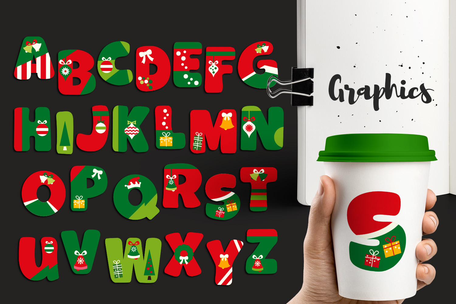 Christmas Alphabet Letters Graphics 148929 Illustrations Design