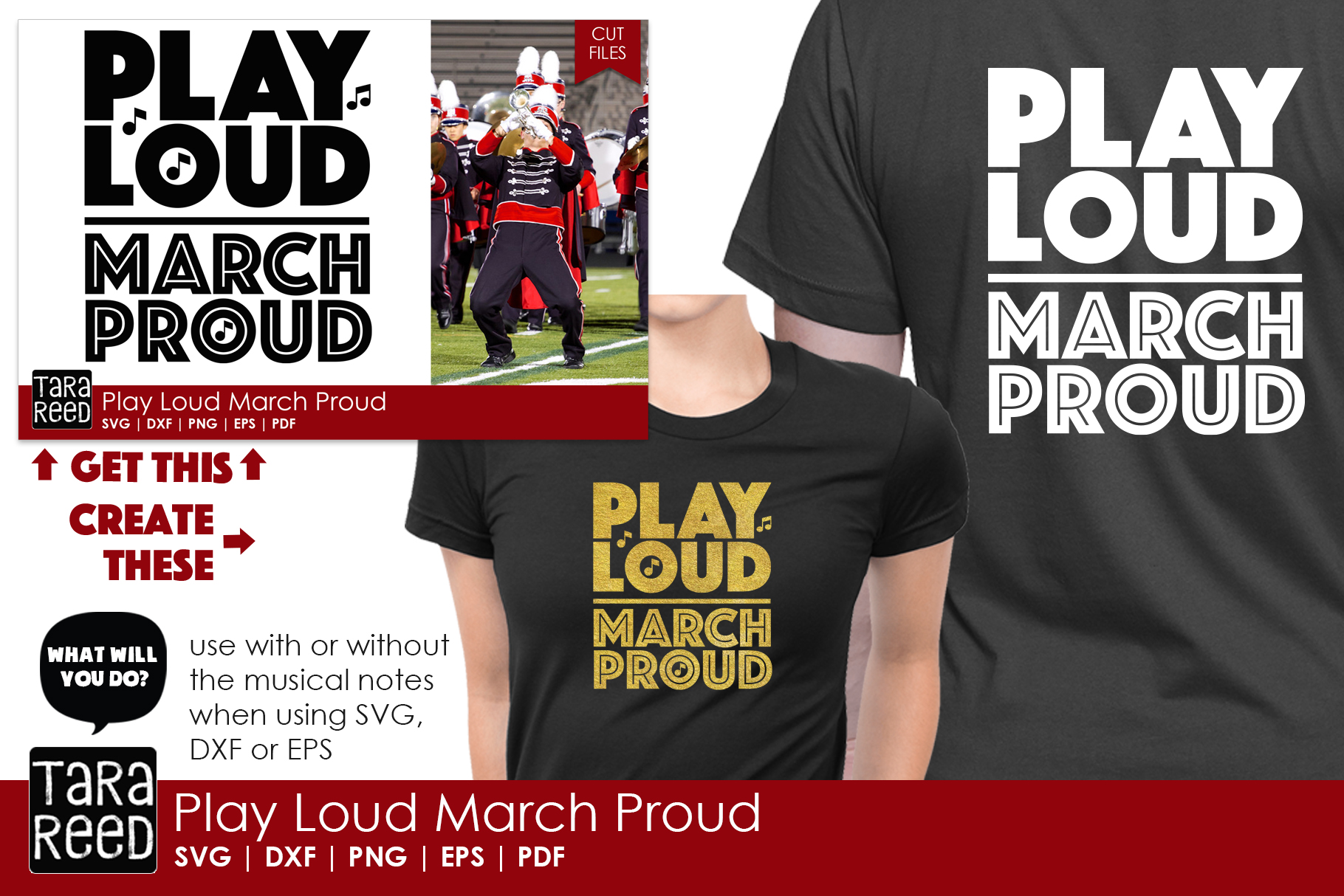 Play Loud March Proud - Marching Band SVG and Cut Files