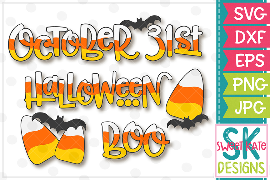 Candy Corn Halloween Words SVG DXF EPS PNG JPG (136644) | SVGs | Design ...