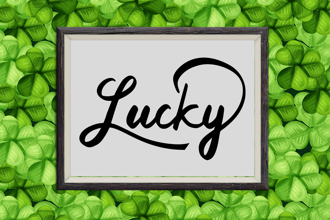 Good Luck clover top view objects