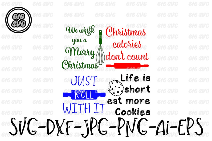 Download Christmas Potholder 4 designs SVG, DXF, JPG, PNG, AI, EPS