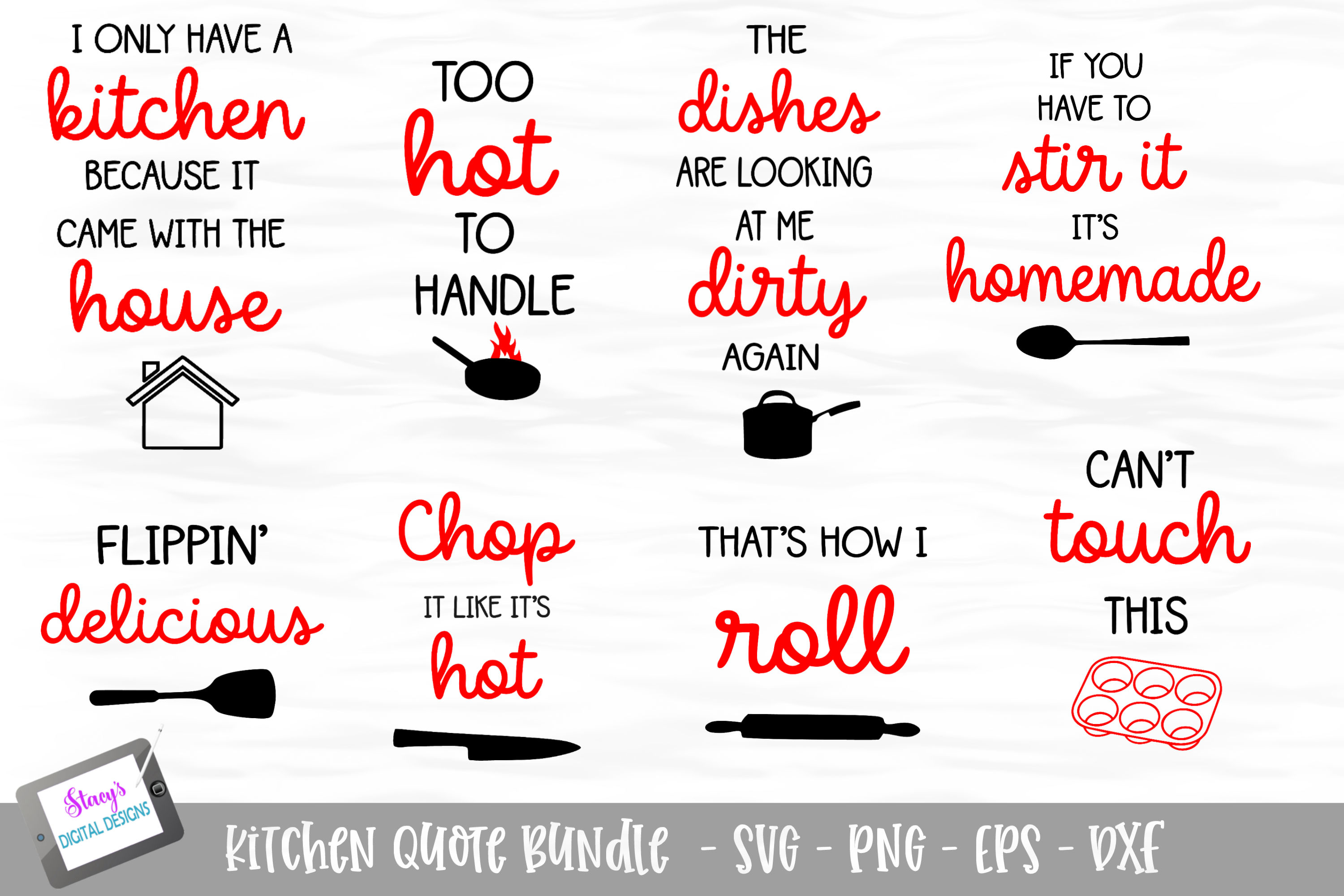 Download Kitchen Quote Bundle - 8 Kitchen SVG Designs (339135) | Cut Files | Design Bundles