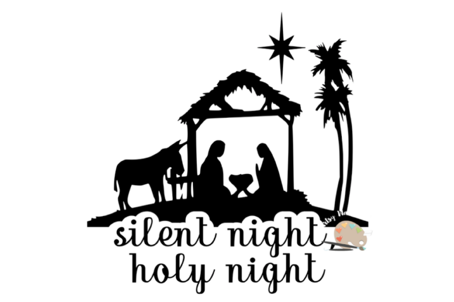 Download Silent Night Holy night svg cut file Christmas nativity scene svg cut file Christian faith svg ...