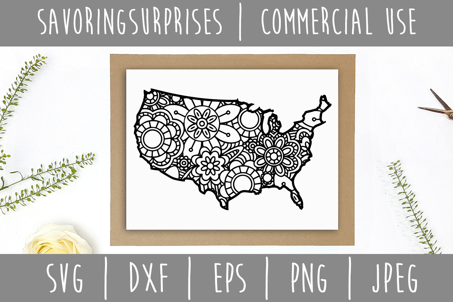 Download United States Mandala Zentangle SVG, DXF, EPS, PNG, JPEG