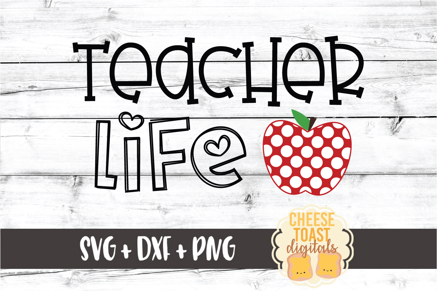 Download Teacher Life - Polka Dot Apple School SVG PNG DXF Cut Files