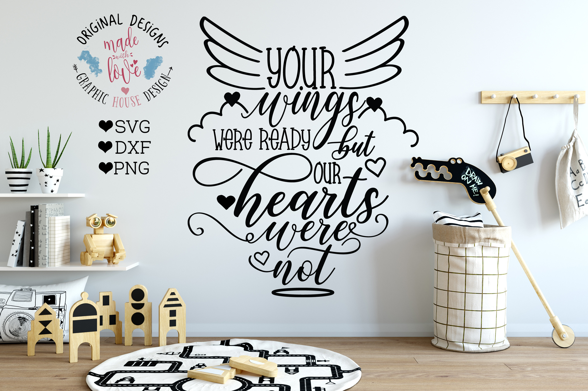 Your Wings Were Ready Baby Memorial Cut File example image 1.