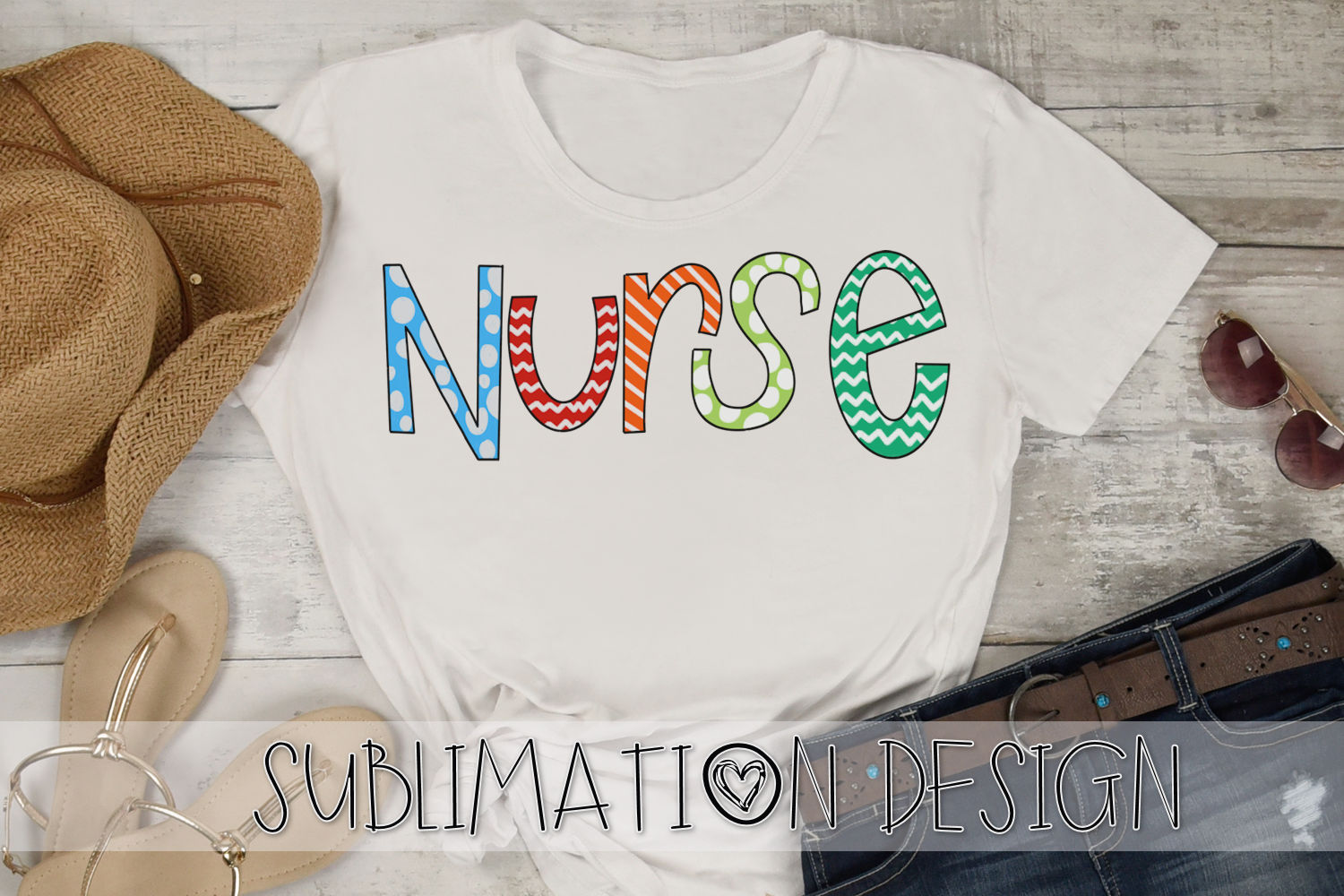 Download Nurse Hand Lettered Sublimation Design (532109 ...