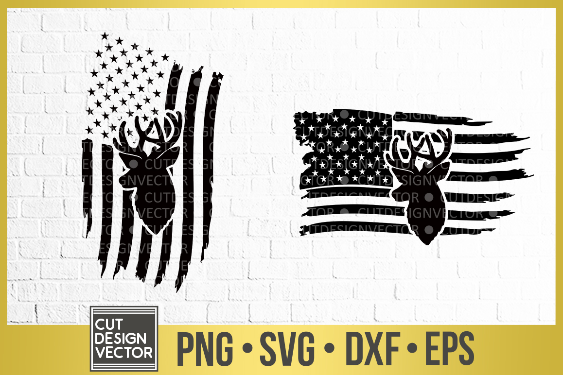 Download Distressed American Flag Deer SVG (303599) | SVGs | Design ...
