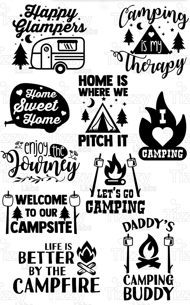 Camping Svg Bundle Set 6 SVG Files - Camping Svg Files for Cricut Camp