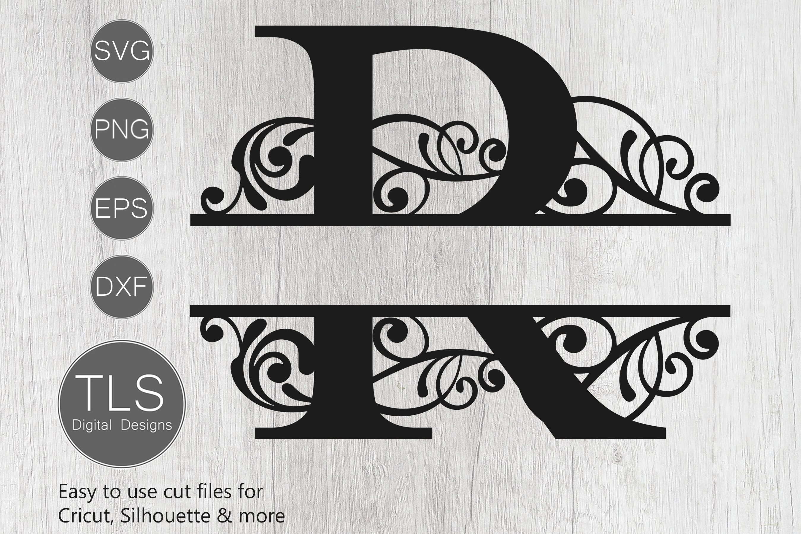 Split Monogram Letter R SVG, Letter R Monogram SVG, Letter