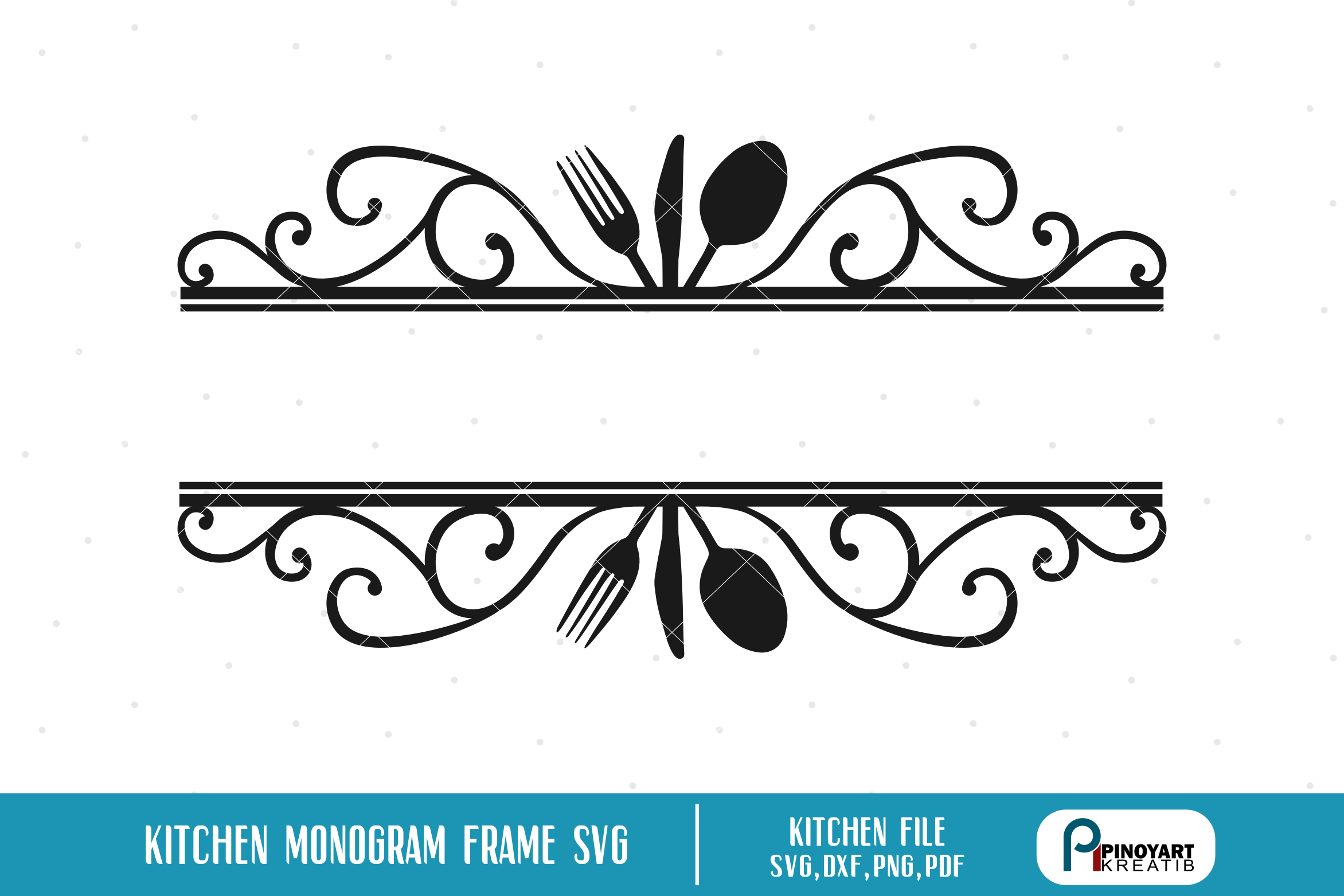 Kitchen Split Monogram Frame svg - a kitchen monogram ...