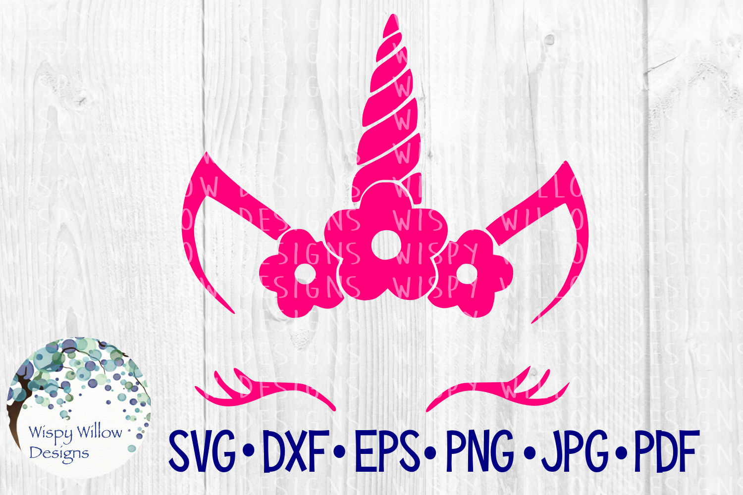 Download Girl Unicorn Face with Flowers SVG Cut File