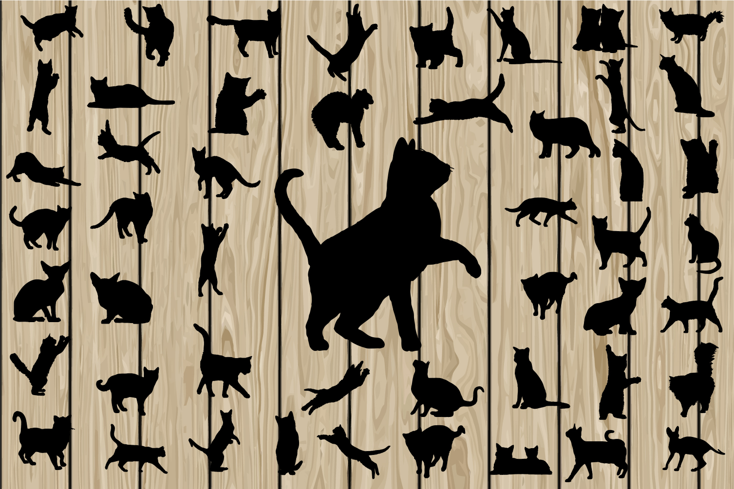 Download 50 Cat SVG, Cat DXF, Cat EPS, Cat Silhouette Clipart, Cat ...