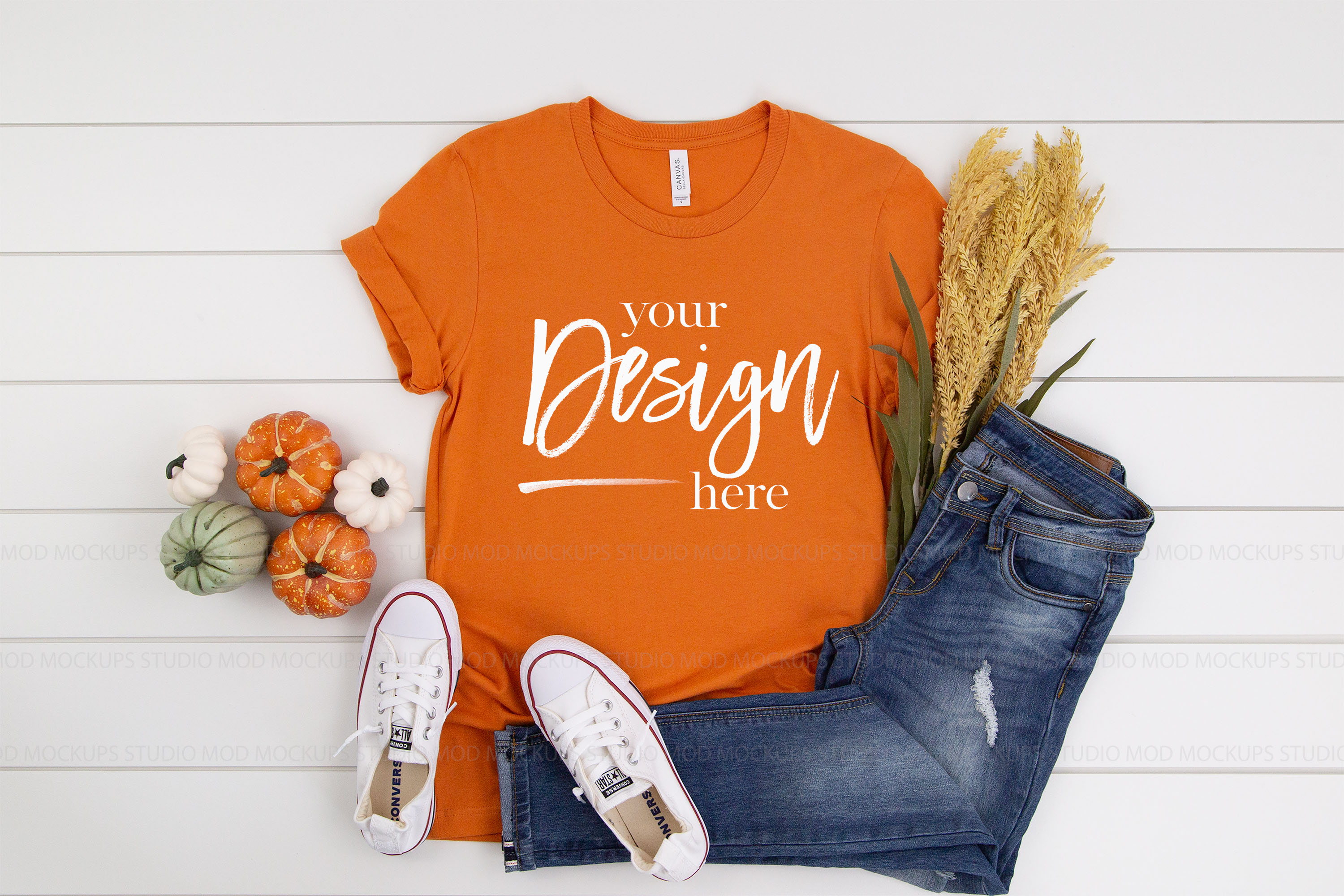 Download TShirt Mockup BURNT ORANGE | 3001 Bella Canvas Mock up