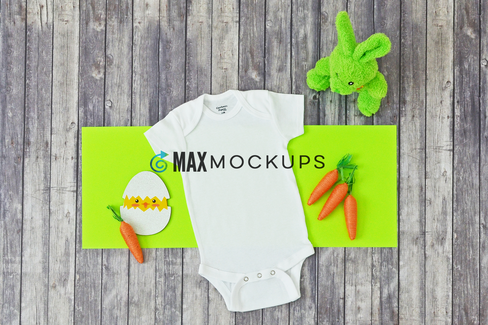 Download Baby bodysuit Mockup, Easter flatlay styled photography