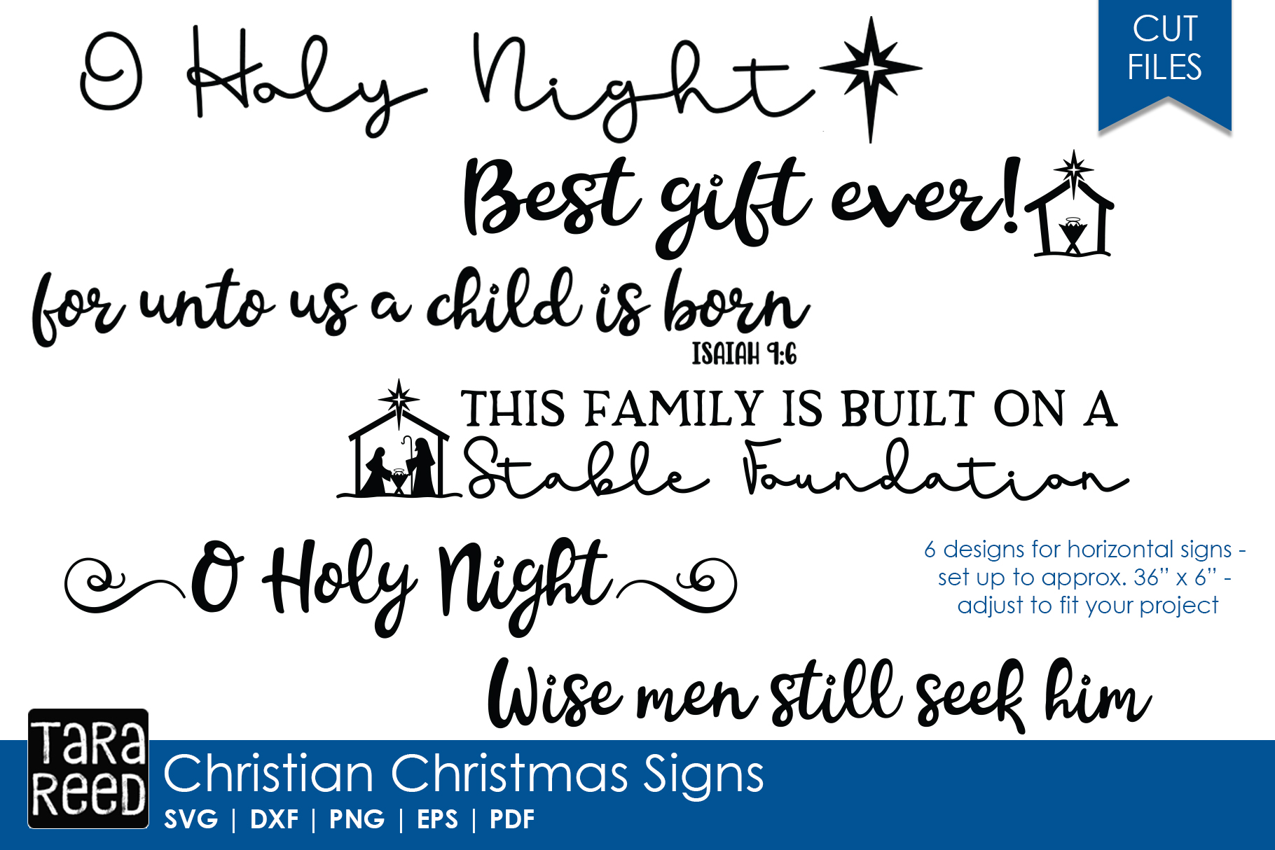 Christian Christmas Sign Bundle example image 1