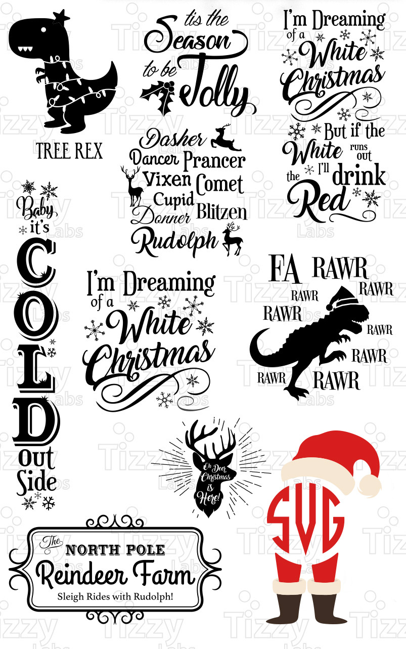 Christmas Bundle 5 SVG Files - Svg Files for Cricut Christmas Svg Files