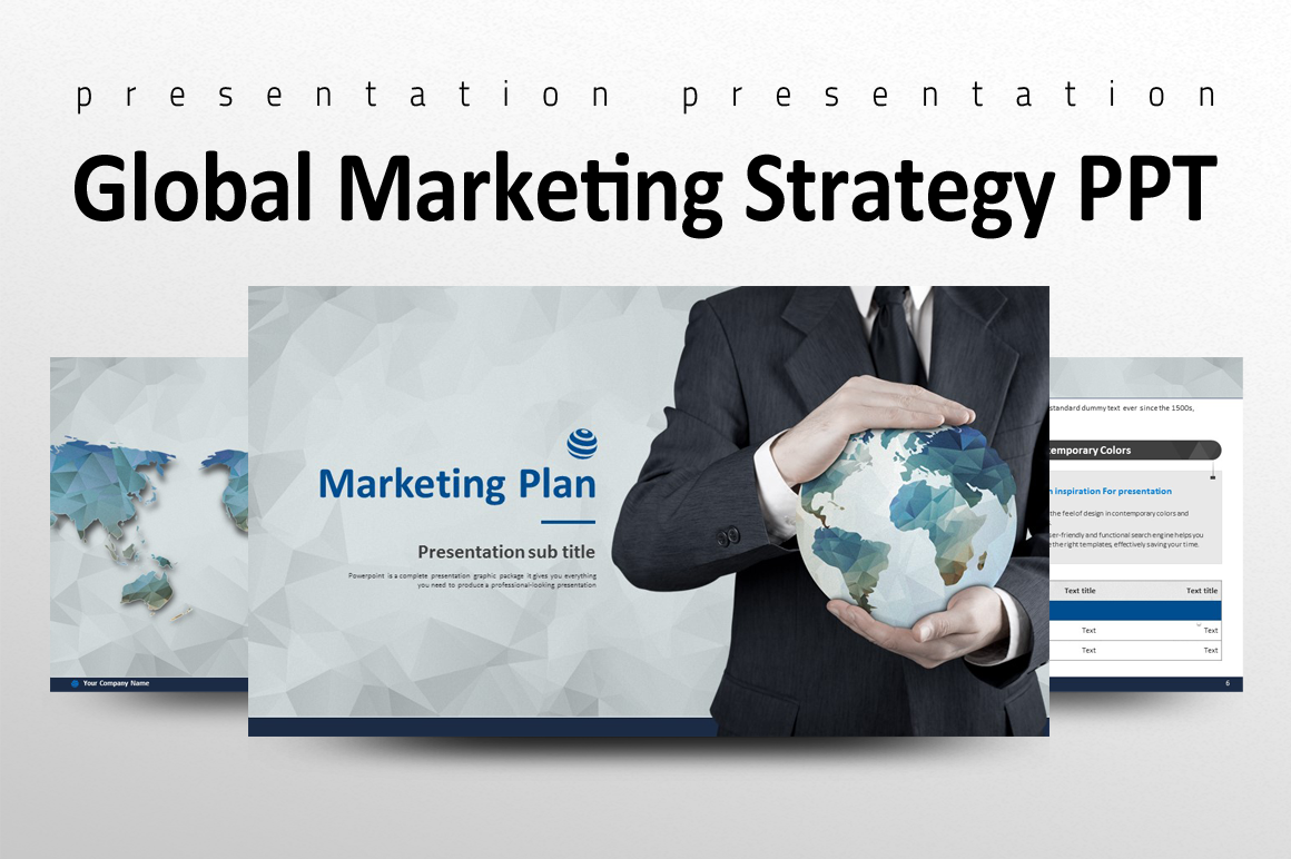 Global Marketing Strategy PPT Presentation Templates Design Bundles