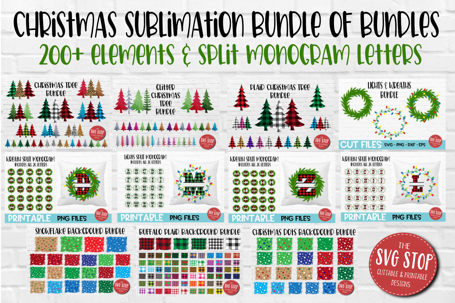 Download HUGE Christmas Sublimation Bundle PNG 292 Design Elements