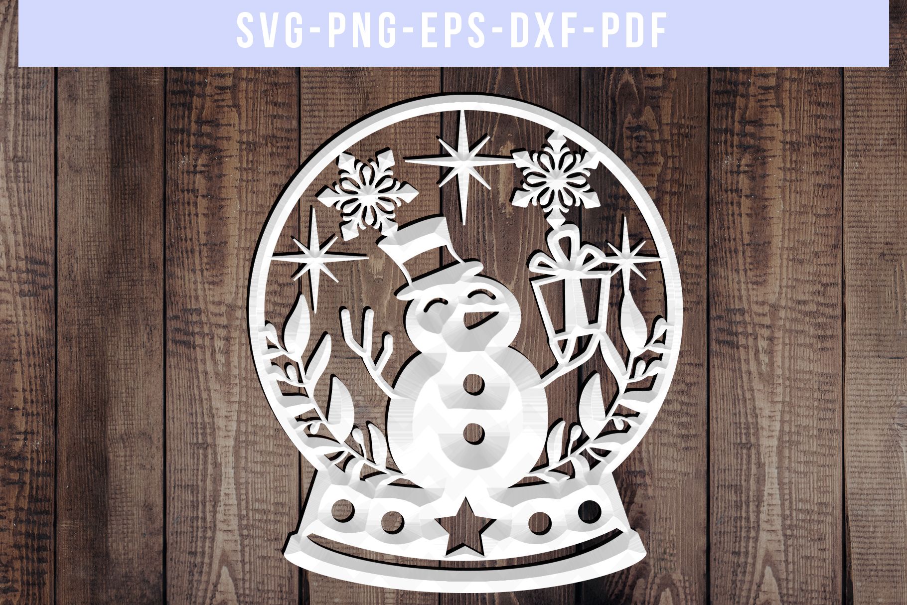 Download Winter SVG Cut File, Snowflake Papercut, Snowman Laser Cut