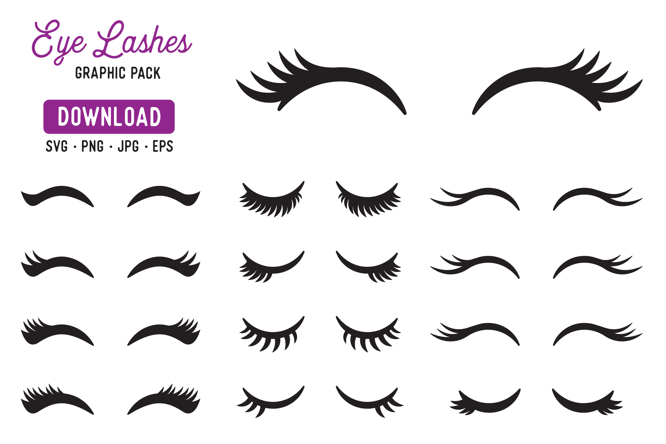 Download Eye Lashes Graphic Clipart Pack - Eyelashes Vector