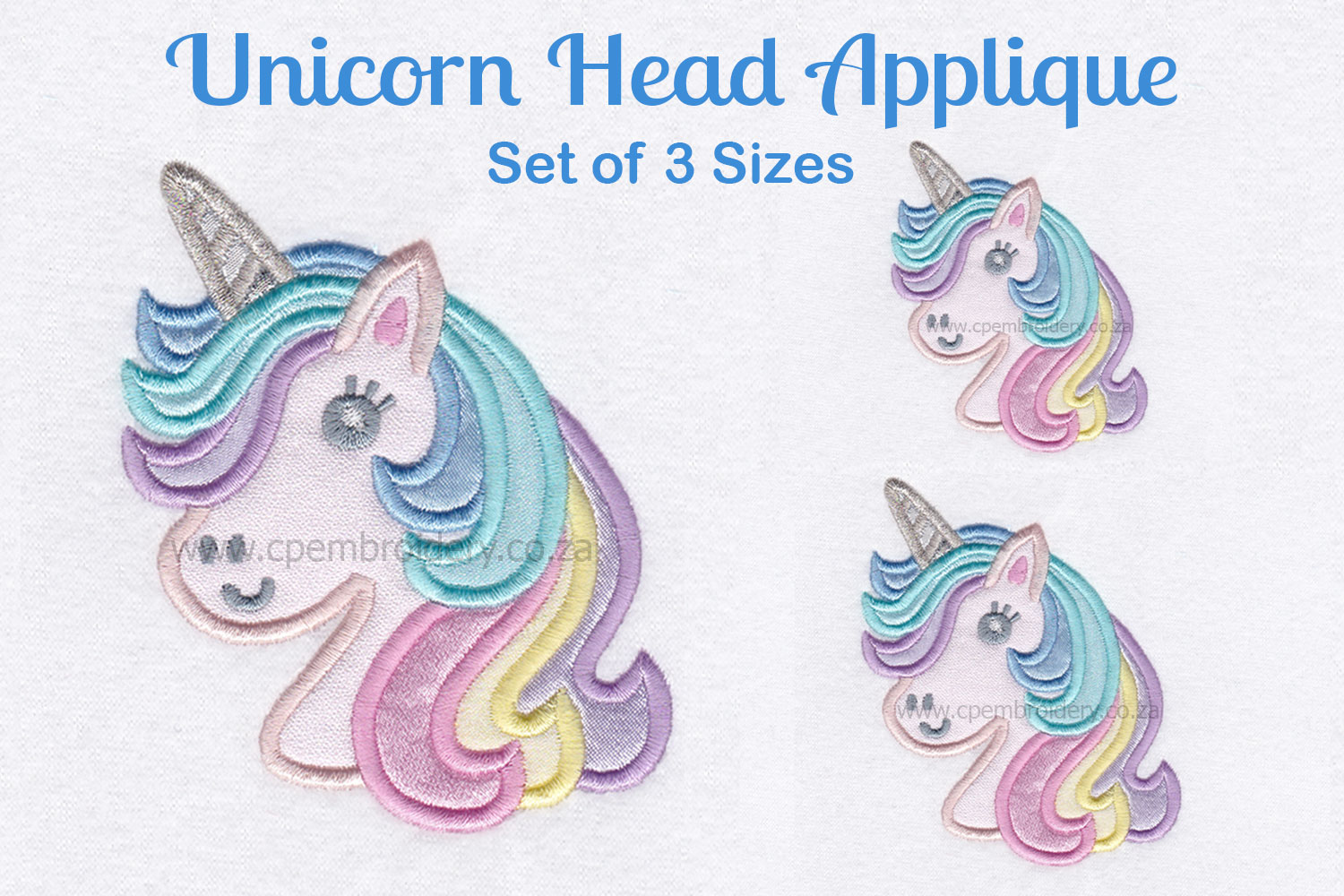 Download Unicorn Head Applique Machine Embroidery Design