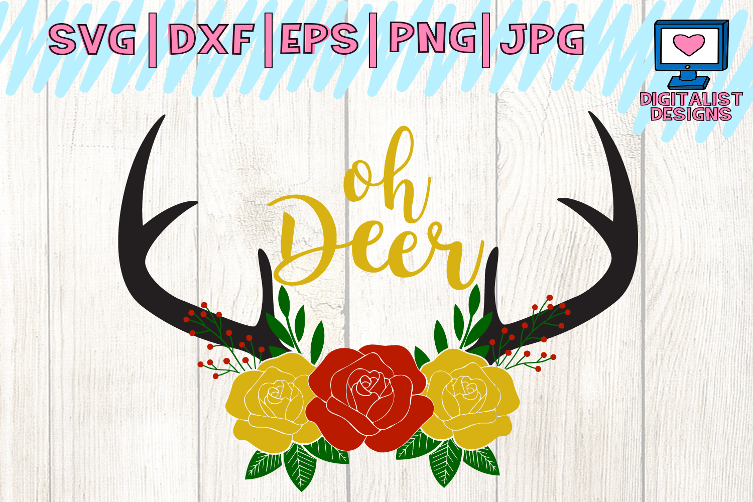 Download oh deer svg, deer svg, winter svg, antlers svg (121505 ...
