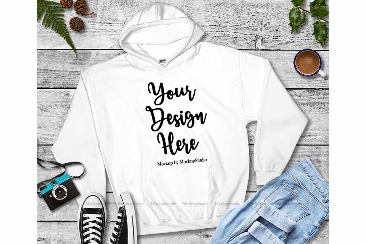 Download Winter Fall Hoodie Mockup Bundle 5 Colors Gildan 18500 Set ...