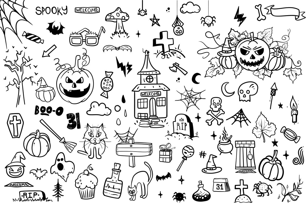 halloween doodles easy