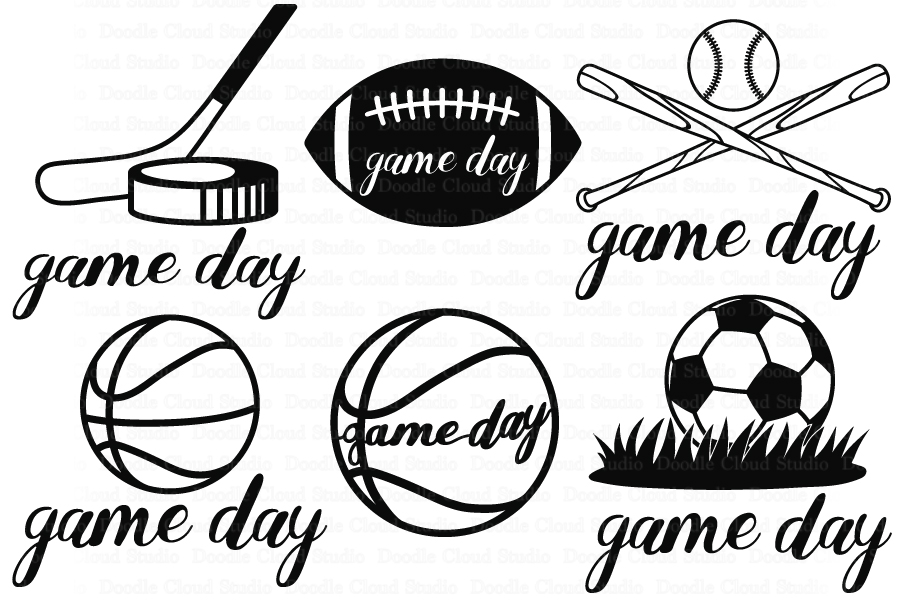 Game Day SVG, Sport Ball SVG, Game Day Clipart. Football.