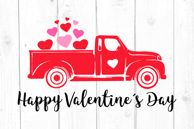 Valentines Truck Svg Valentines Day Svg Vintage Old Truck