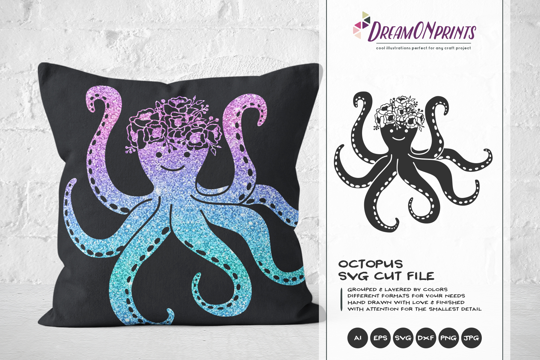 Download Octopus SVG Cut Files | Flowers SVG Octopus