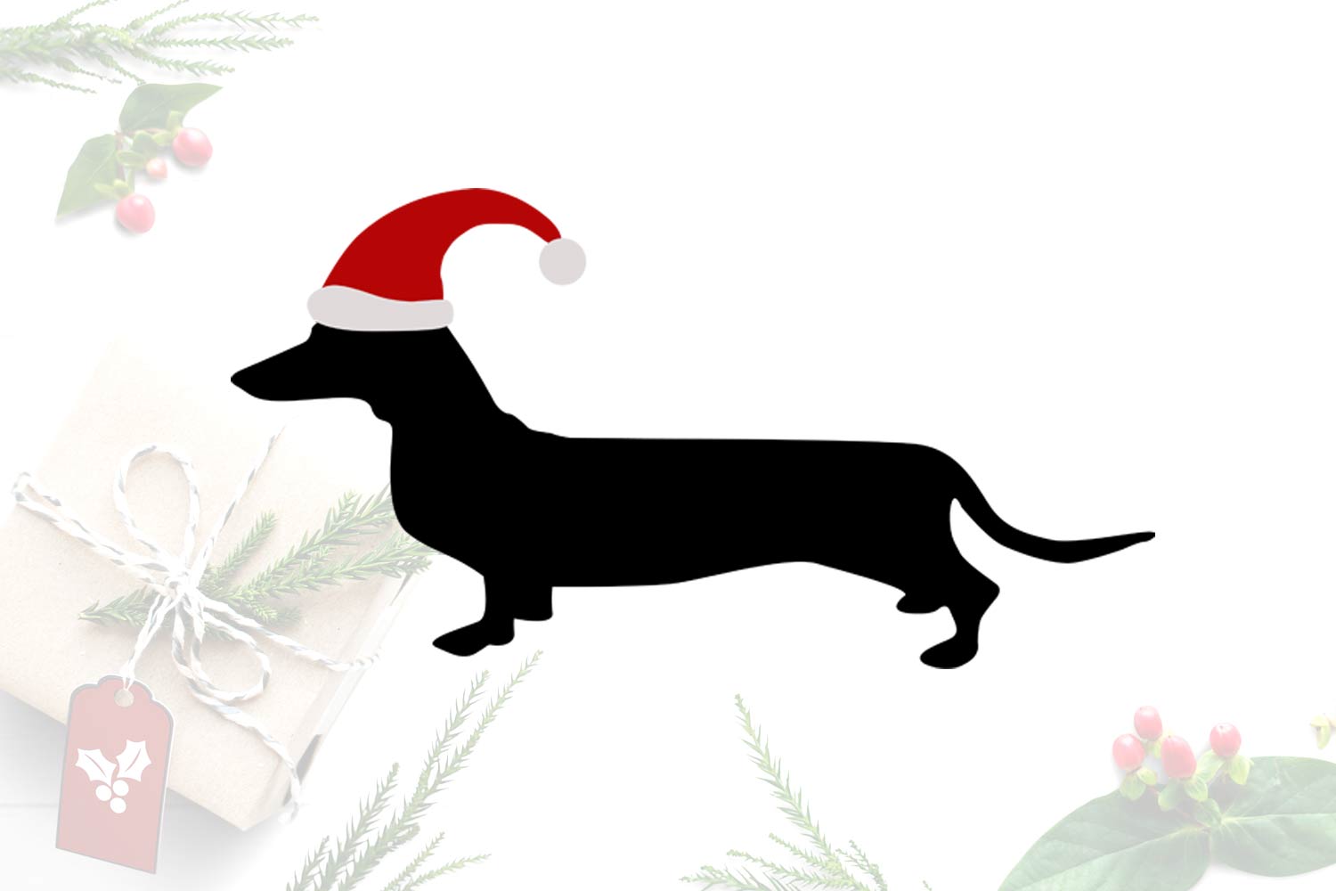 Download Dachshund Vector Graphic, Christmas SVG, Santa Claus Clipart